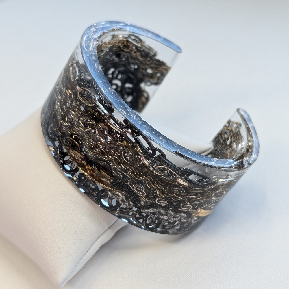 Handmade Chain Cuff - Extra Wide - Unique Artisan Bracelet